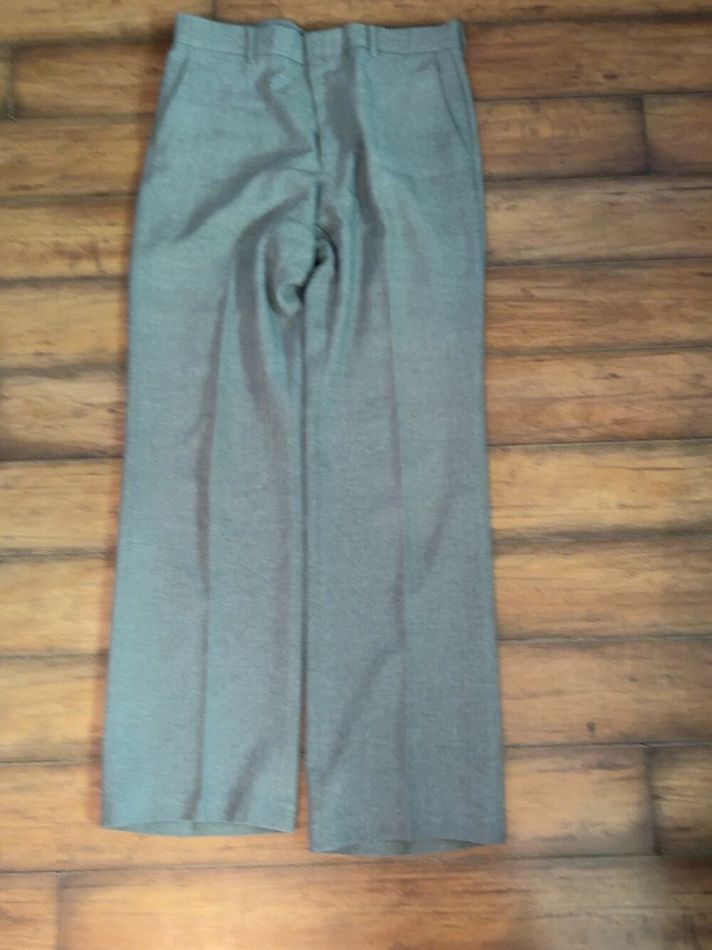 VTG 1970s Levi's Action Slacks Sta Prest Heather Gray Wide Leg Dress Pants 33"